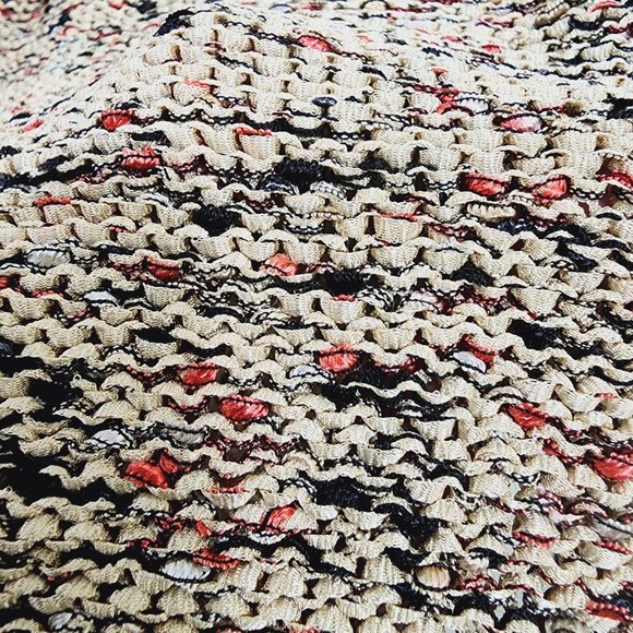 JH Collectibles stretchy confetti open knit button up cardigan woman's size L - Picture 4 of 8